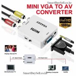 1080P VGA to AV Converter Port VGA to RCA Audio Video Adapter