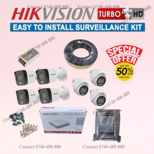 7 Hikvision 1080P Full HD 2MP Hybrid CCTV Cameras with Audio Voice Recording Capabilities Complete System Kit