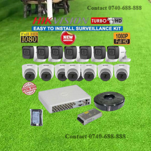 Dome and Bullet Hikvision 16 Turbo HD 1080P Full HD 2MP CCTV Cameras Complete System Kit Package