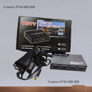 HDMI Compatible 1 Input, 4 Outputs HDMI Splitter 1×4 Repeater Amplifier Hub Video Distributor