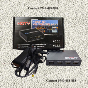 100% Brand New 1 Input, 4 Outputs HDMI Splitter 1×4 Repeater Amplifier Hub Video Distributor