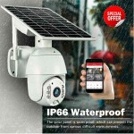 4G SimCard  PTZ Rotating Solar Powered CCTV Camera-Colored At Night