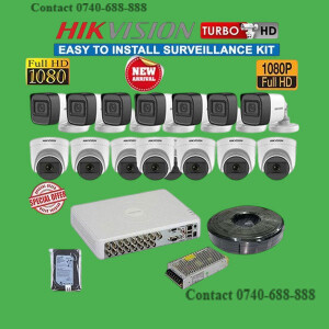 Remote Access Via App Hikvision 16 Turbo HD 1080P Full HD 2MP CCTV Cameras Complete System Kit Package