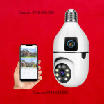 Real Time View, Remote View 1080P Wi-Fi Dual Lens Bulb Camera Wireless PTZ Camera