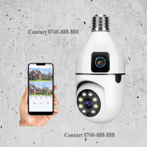 Two-Way Audio Support 1080P  Wi-Fi Dual Lens Bulb Camera Wireless PTZ Camera