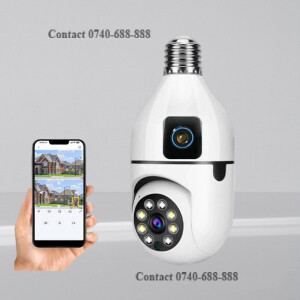 1080P  Wi-Fi Dual Lens Bulb Security Smart Surveillance Wireless PTZ Camera