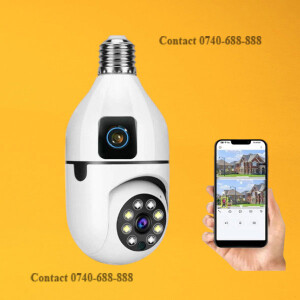 Smart 360° Motion Detection 1080P Wi-Fi Dual Lens Wireless PTZ Rotating Bulb Security Camera