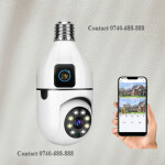 1080P Auto Tracking Full Color Night Vision Wi-Fi Dual Lens Bulb Wireless PTZ Security Camera