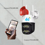 Clear Two Way Audio  4G Simcard Supported PTZ Rotating Loud Siren Speaker Camera 