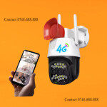 Full Color Night Vision, High Resolution 4G Simcard Supported PTZ Rotating Loud Siren Speaker Camera 