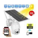 4G SimCard  PTZ Rotating Solar Powered CCTV Camera-Colored At Night