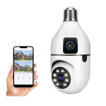 360° Viewing Angle Dual Lens Screen 1080p Wifi Bulb Camera