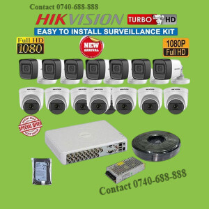 Weatherproof Hikvision 16 Turbo HD 1080P Full HD 2MP CCTV Cameras Complete Security Surveillance System Kit