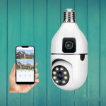 1080P HD Dual Lens 360° Panoramic Wireless Baby Monitor WiFi Rotating Bulb Security Camera