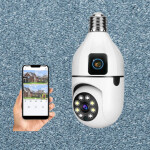 Human Detection Night Vision Dual Lens Screens PTZ Wifi Bulb Camera