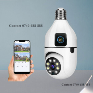 Color Night Vision V380 Pro Dual Lens Dual Screen Two Ways Audio Wi-Fi Bulb Camera