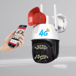 360 Degrees Panoramic Loud Siren Speaker Two Way Audio 4G Simcard PTZ Rotating Siren Camera