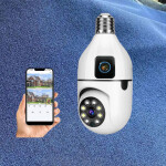 Auto Tracking, Baby, Nanny, Pet Monitor CCTV Dual Lens Screen 1080p Wifi Bulb PTZ Camera