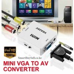 1080P VGA to AV Converter Port VGA to RCA Audio Video Adapter