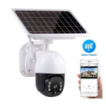 4G SimCard  PTZ Rotating Solar Powered CCTV Camera-Colored At Night