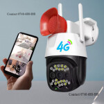 Outdoor Indoor Security Surveillance 4G Simcard Rotating Camera with Loud Siren