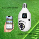 Dual Lens Screen 1080P Wireless Baby Monitor Two-Way Audio WIFI Bulb Camera