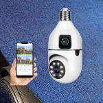 Night Vision and Two Way Talk 1080p Dual Lens Wi-Fi Bulb CCTV Security Camera