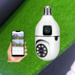 Remote Monitoring Night Vision Feature High Definition HD Dual Lens Screens PTZ Wifi Bulb Camera