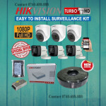 6 Six Hikvision Turbo HD 1080P Full HD 2MP CCTV Cameras Complete System Full Installation Kit