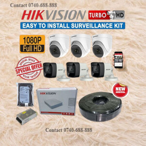 Real-Time capture Hikvision 6 HD 1080P Full HD 2MP CCTV Cameras Complete System Kit