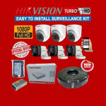 Weatherproof 1080P Full HD 2MP Hikvision 6 Turbo  HD CCTV Security Cameras Complete System Kit