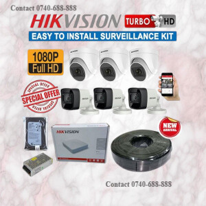 Hikvision 6 HD 1080P Full HD 2MP Motion Detection CCTV Cameras Complete System Kit Package