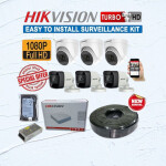 6 Pieces of Hikvision HD 1080P Full HD 2MP CCTV Cameras Complete System Kit Installation Package