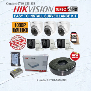 Super Quality Hikvision 6 Turbo HD 1080P Full HD Resolution 2MP CCTV Cameras Complete System Kit