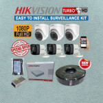 Complete Installation System Kit Hikvision 6 HD 1080P Full HD 2MP Night Vision CCTV Cameras