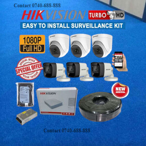 Hikvision 6 Turbo HD 1080P Full HD Resolution 2MP CCTV Cameras Complete System Kit