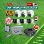 Hikvision 6 Indoor and Outdoor 1080P Full HD 2MP CCTV Cameras Complete System Kit Full Installation Package