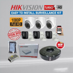 Hikvision 6 Six Dome and Bullet HD 1080P Full HD 2MP CCTV Cameras Complete System Kit-100M Rg59 Cable