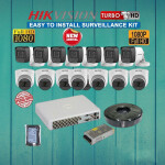 Hikvision 16 Dome And Bullets HD 1080P Full HD 2MP CCTV Cameras Complete Security Surveillance System Kit