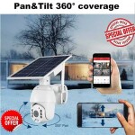 4G SimCard  PTZ Rotating Solar Powered CCTV Camera-Colored At Night