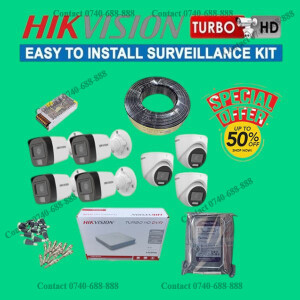 7 Hikvision Indoor/ Outdoor 1080P Full HD 2MP Hybrid Audio Voice Recording Capabilities CCTV Cameras Complete System Kit