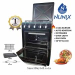 Nunix K50-Q01 4 Gas Burners, Rotisserie, Auto Ignition 50*55cm Free Standing Cooker