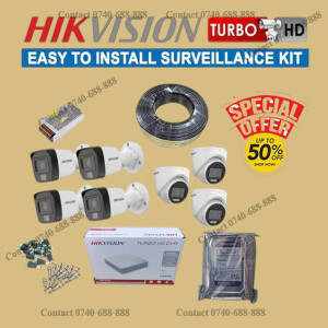 1080P Full HD 2MP 7 Hikvision Dome and Bullet Hybrid Audio Voice Recording Capabilities CCTV Cameras Complete System Kit