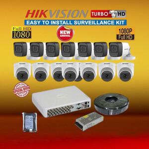 High Quality Hikvision 16 HD 1080P Full HD 2MP CCTV Cameras Complete System Kit Full Installation Package