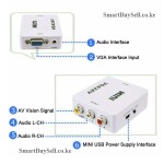 1080P VGA to AV Converter Port VGA to RCA Audio Video Adapter