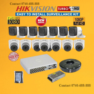 Superior Quality Hikvision 16 Turbo HD 1080P Full HD 2MP CCTV Cameras Complete System Kit Package