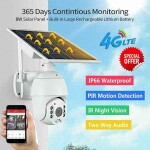 4G SimCard  PTZ Rotating Solar Powered CCTV Camera-Colored At Night