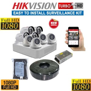 Hikvision 8 1080P 2MP Full HD CCTV Cameras Complete System Kit-1TB HDD