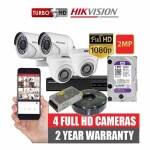 Hikvision 4 2MP 1080P CCTV Cameras Full System Kit-With Night Vision