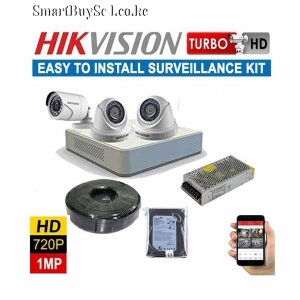 3 Hikvision 1080P 2MP CCTV Cameras Full System Kit